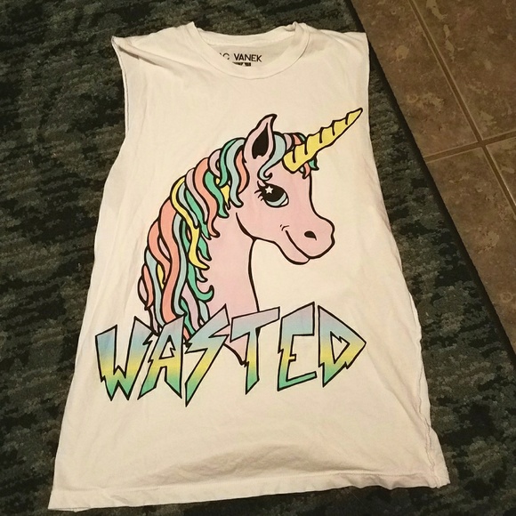 Jac Vanek Tops - Unicorn Wasted Muscle Tank